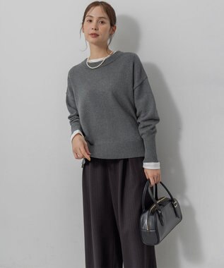 組曲 S コットンカシミヤMIX クルーネックニット 【WEB限定】グレー系9
