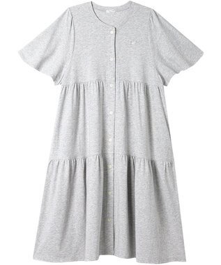 tsumori chisato SLEEP ツモリチサト ワンピース 5分袖 半袖 ルームウエア 綿混ベア天竺 ロング丈(ふくらはぎ付近) レディース UNT156 /ワコール グレー