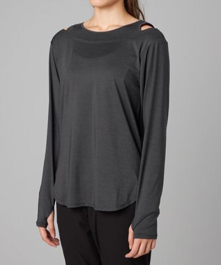 Chacott Chacott BALANCE ドライストレッチリフレクター長袖Tシャツ ダークグレー杢