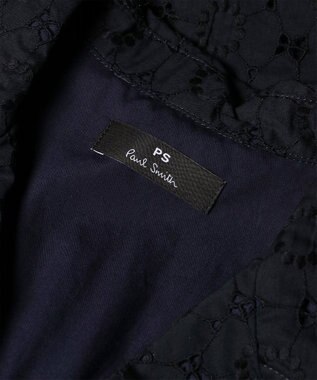 Paul Smith アイレットレース 半袖 シャツ ネイビー