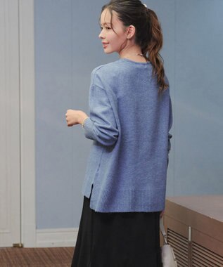 Tiaclasse 【安田美沙子さん着用・洗える】メランジVネックニットプルオーバー ブルー