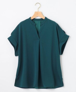 組曲 S 【WEB限定】ライトジョーゼットスキッパー ブラウス ダークグリーン系