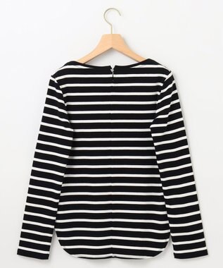 組曲 【ストレッチ・長袖】コットンフライス バスクTシャツ ブラック系1