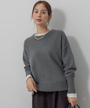 組曲 L コットンカシミヤMIX クルーネックニット 【WEB限定】グレー系9