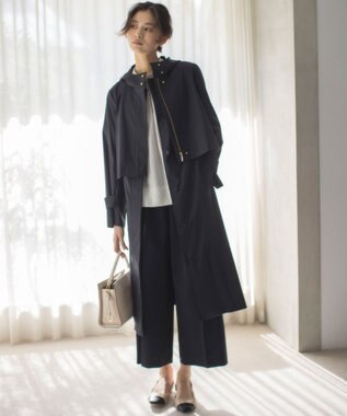 組曲 L 【ストレッチ・イージーケア】オシャクロス ガウチョパンツ ネイビー系