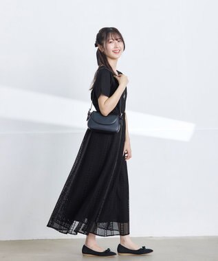 Tiaclasse 【UVカット・吸水速乾】 “きれい見え” パネルラインカットソートップス ブラック