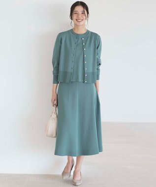 組曲 【セットアップ着用可・WEB限定カラーあり】MINA ニットフレアスカート グリーン系