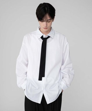 WEGO 【ユニセックス着用ITEM/MLサイズ展開】TRボウタイシャツ（LS） ホワイト