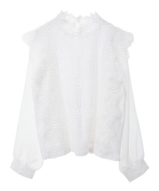 Green Parks ・Ｐｅｔｉｔ　Ｆｌｅｕｒ　イロイロレースブラウス Off White