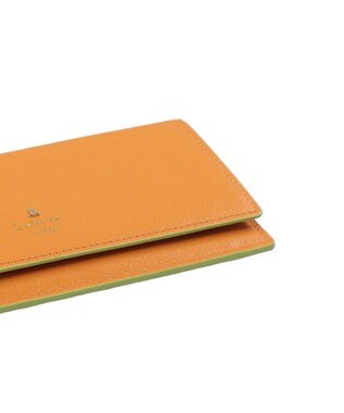 LANVIN en Bleu リム 被せ薄マチ長財布 オレンジ
