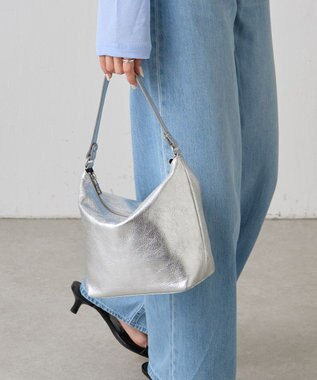 russet ソフトレザーシンプルショルダーバッグ【silver】(CE-1462) Silver
