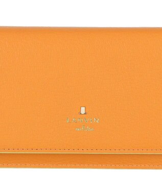 LANVIN en Bleu リム 被せ薄マチ長財布 オレンジ