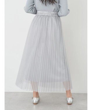 earth music&ecology チュールプリーツスカート Light Gray