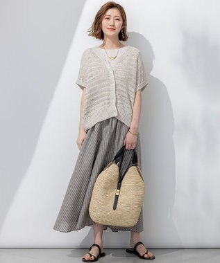 23区 VIOLAd'ORO ラフィア トートバッグ ブラック系