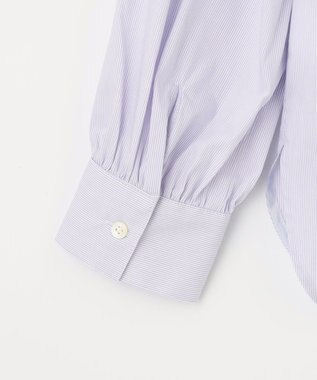 J.PRESS LADIES 【洗える】 BEZ VEGA フリル ストライプ ブラウス ふじ色系1