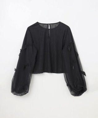 GRACE CONTINENTAL リボンチュールトップ ブラック