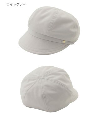 MOONBAT 【日本製/洗える/サイズ調整】フルラ (FURLA) ロゴチャーム付 キャスケット ライトグレー