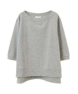 Green Parks ボートネックラメミニ裏毛プルオーバー Gray Mixture