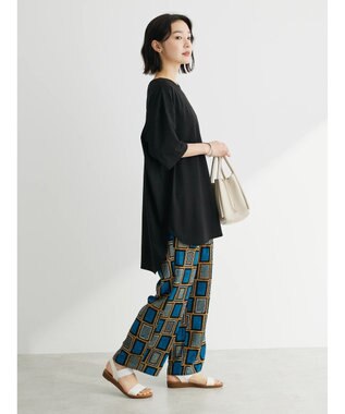 Green Parks 接触冷感バックカシュクールチュニック Black