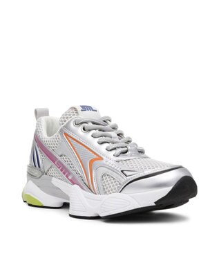 STEVE MADDEN SPEEDSTER-E リサイクリングランニングスニーカー シルバーマルチ