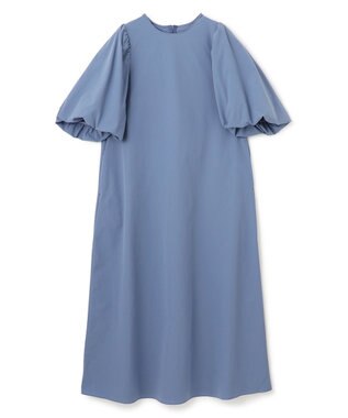 UNFILO L FINE MOVE ボリュームスリーブ ワンピース ダルブルー