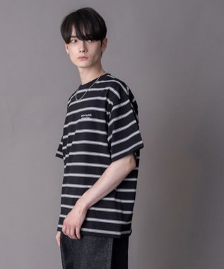 WEGO 【機能T】接触冷感マルチボーダーT（SS） ブラック