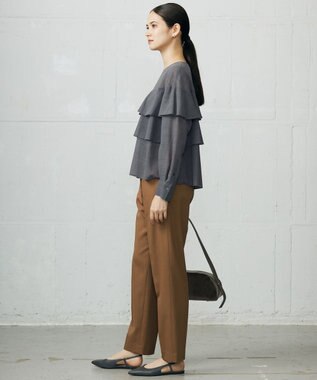 自由区 L 【SHIHOさん着用】TRスラブツイルテーパード パンツ キャメル