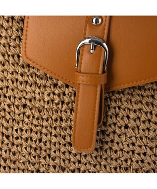 UNBILLION カシュカシュ cachecache / ベルトフラップクロッシェトート カゴバッグ キャメル