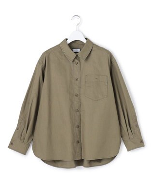 J.PRESS YORK STREET 【WOMEN】ソフトコットン オーバー シャツ カーキ系