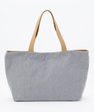 J.PRESS LADIES 【完全受注生産】ポーチ付き キャンバス トートバッグ ベージュ×ストライプ系