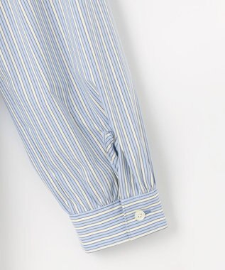 J.PRESS LADIES S 【洗える】BEZコットンナイロン ストライプ ピンタック ブラウス ブルー×イエローストライプ系1