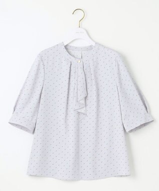 ANY SIS S 【洗える】ラッフルボウ ブラウス ライトブルーベース