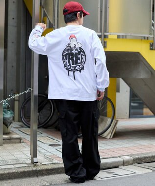 WEGO 【ユニセックス着用ITEM/MLサイズ展開】別注VISIONゴーストグラフィックT（LS） ホワイト