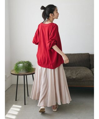 CRAFT STANDARD BOUTIQUE UVカット/接触冷感/マシンウォッシャブル/Vネックニットカーディガン Red