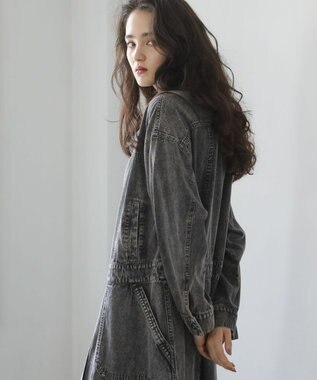 Green Parks ■ＥＳＣＡＲ　デニムロングジャケットワンピース Gray