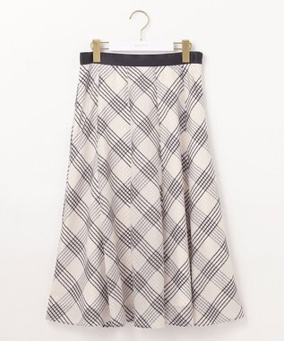ANY SIS 【洗える】ツートーンシアーチェック スカート アイボリー系