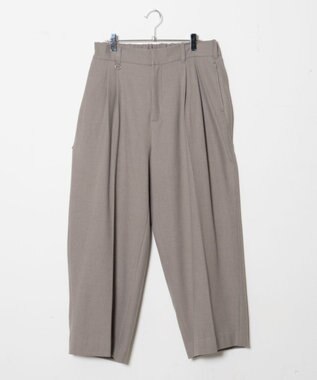 WEGO 起毛TR ワイドストレートスラックス 杢グレー