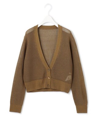 ICB 【洗える】 コイルメッシュ カーディガン キャメル系