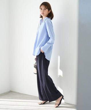 UNFILO イージーチノ ワイドパンツ ネイビー