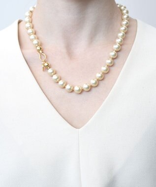 monshiro ラウンドガラスパールネックレス ホワイト