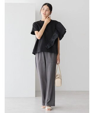 AMERICAN HOLIC ショルダーフリルミニ裏毛プルオーバー Black