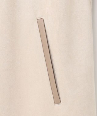 ANY SIS L 【洗える】スエードライクトリミング コート アイボリーベージュ