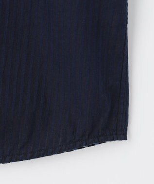 JOSEPH ABBOUD 【キングサイズ・2WAY】リバーシブルストライプ 七分袖 シャツ ネイビー系1