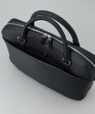 GOTAIRIKU 日本製【PELLE MORBIDA】型押しレザー ブリーフバッグ ネイビー系