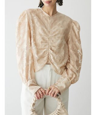 Green Parks AnriettMusee 花柄オパールシャーリングブラウス Beige