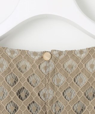 自由区 L パネルレース ブラウス カーキ