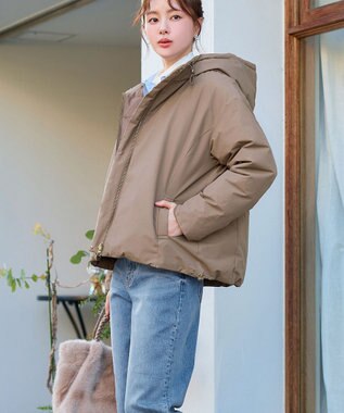 Tiaclasse リバーシブルダウンジャケット モカ