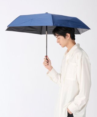 MOONBAT 【3秒で折りたためる日傘/自動開閉】 遮光100% 晴雨兼用 折りたたみ傘 ウラワザ ディープブルー