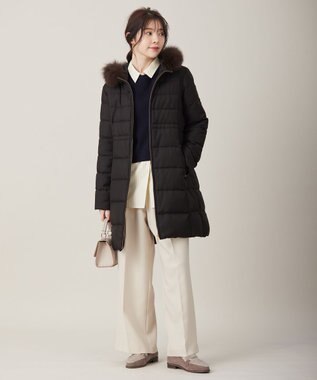 ANY SIS 【BAILA12月号掲載・貴島明日香さんコラボ】ニットレイヤード シャツ ツインセット ネイビー×イエローストライプ