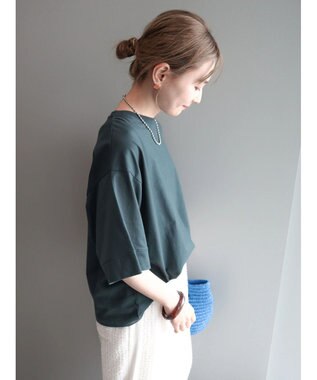 AMERICAN HOLIC 接触冷感ＳＺ５分袖カットプルオーバー Charcoal Gray